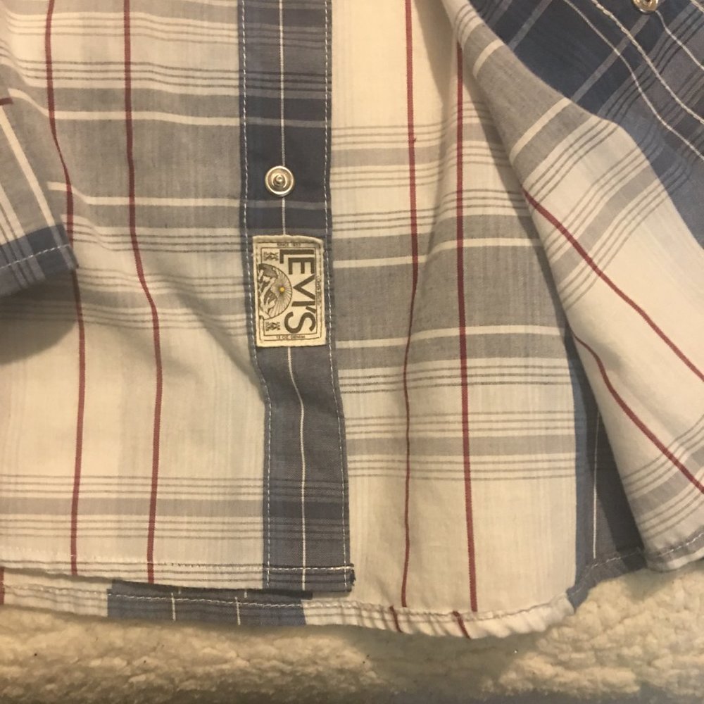 LEVI MEN SNAP BUTTON DOWN LONG SLEEVE SHIRT SIZE LARGE - Picture 5 of 6